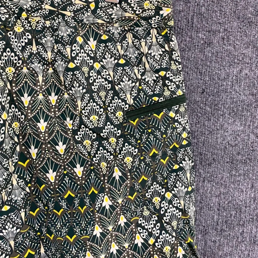 Patagonia Mens 36 Green Yellow Geometric Fan Print Board Shorts Swim Trunks
